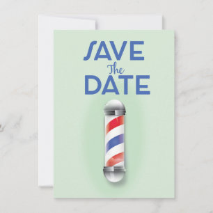 Save the Date Vintage-Barber Shop Einladung