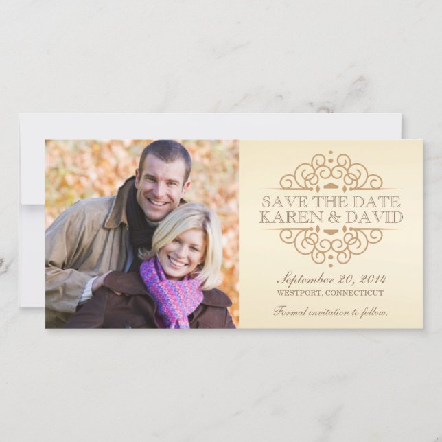 Save the Date Vintage Bildlaufleisten (Vorderseite)