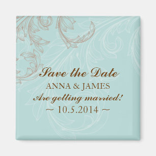 Save the Date ~Vintage Blatt 1 Magnet