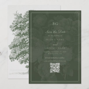 Save The Date Vintage Botanique Vert Jardin Mariage Thème