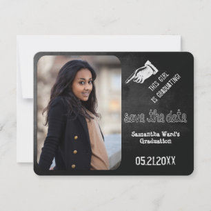 Save The Date Vintage Chalkboard Graduation Photo Enregistrer la