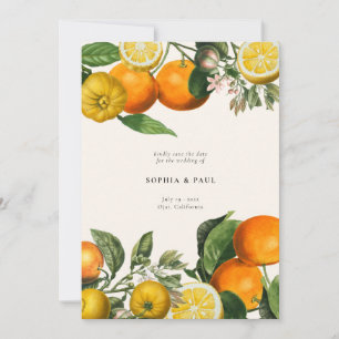 Save The Date Vintage Citrus Citrus Mariage botanique