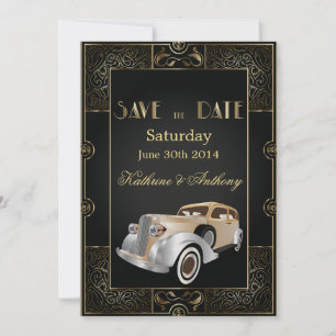 Save The Date Vintage Classic Gatsby Style Enregistrer la date