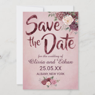 Save The Date Vintage classique Dusty Rose Floral