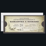 Save the Date Vintage Einladung zur Tickettypograf<br><div class="desc">typografische Vintag Ticket Save the Date Einladungen Design</div>