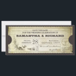 Save the Date Vintage Einladung zur Tickettypograf<br><div class="desc">typografische Vintag Ticket Save the Date Einladungen Design</div>