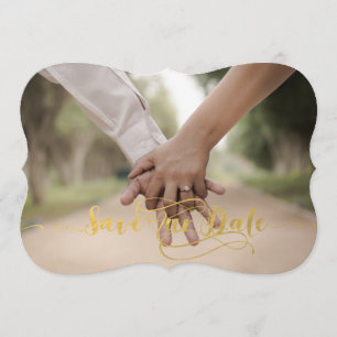 Save The Date Vintage Gold Foil Économisez notre date