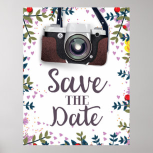 Save the Date Vintage Kamera Poster