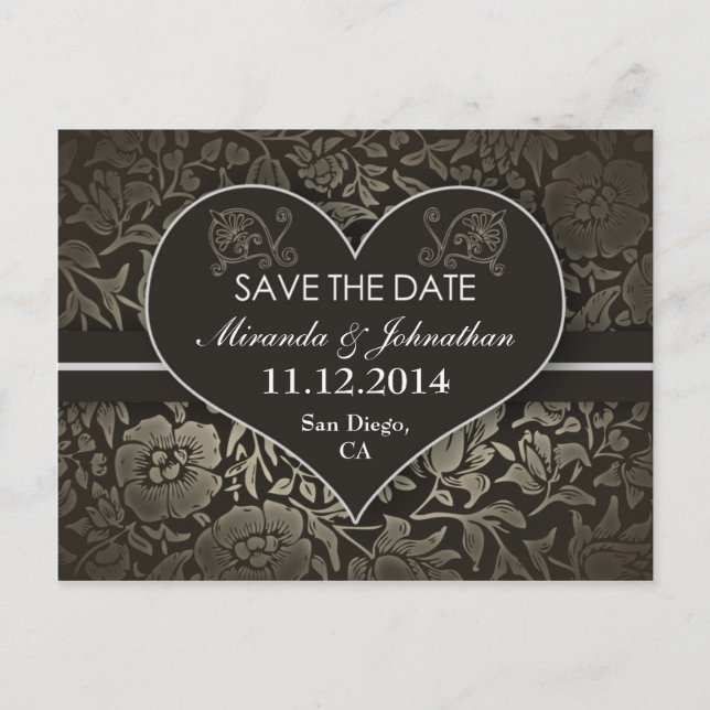 Save the Date Vintage Lieben Ankündigungspostkarte (Vorderseite)