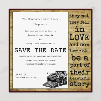 Save The Date Vintage Machine À Écrire Gay Enregistrer La Date