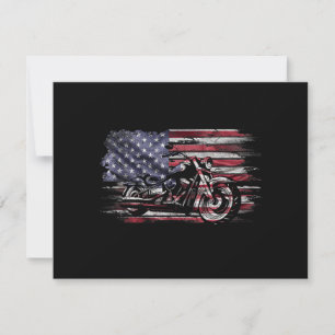 Save The Date Vintage Motorcycle USA Drapeau Retro Biker, Motorc