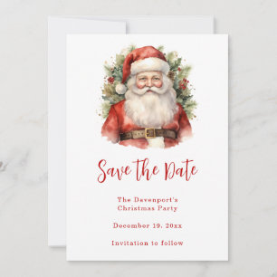 Save The Date Vintage Noël Père Noël Souriant