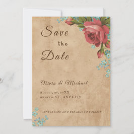 Save the Date Vintage Papierstapel Mitteilungskarte