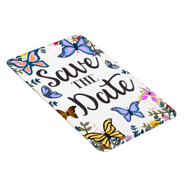 Save the Date Vintage Schmetterlinge. Magnet (Rechte Seite)