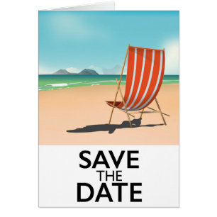 Save the Date vintage Stranddeckstuhl