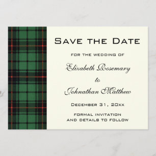 Save The Date Vintage Tartan, Davidson Mariage Motif moderne
