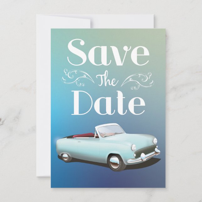 Save the Date Vintager Klassiker Einladung (Rückseite)