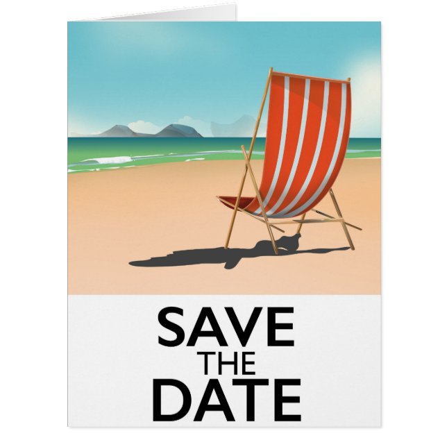 Save the Date Vintager Liegestuhl (Vorderseite)