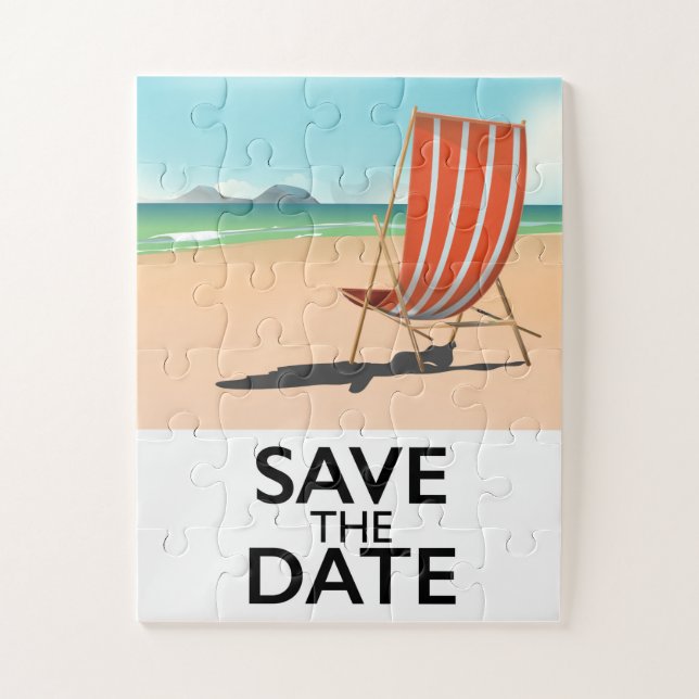 Save the Date Vintager Liegestuhl (Vertikal)