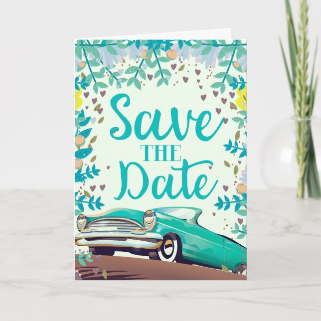Save the Date Vintager Vintager Oldtimer. (Vorderseite)