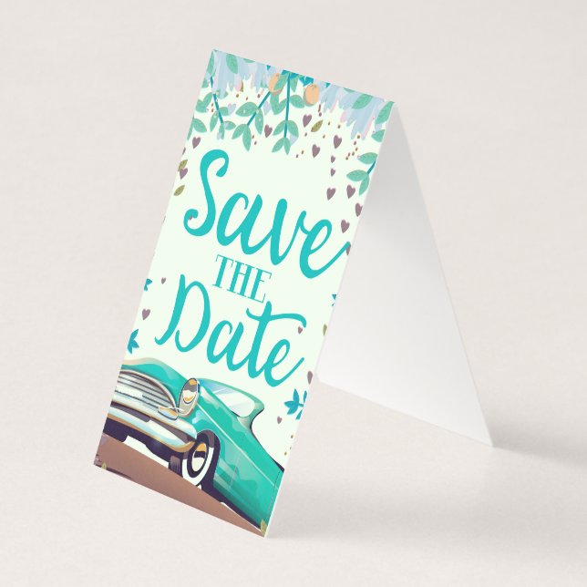 Save the Date Vintager Vintager Oldtimer. (Rückseite)