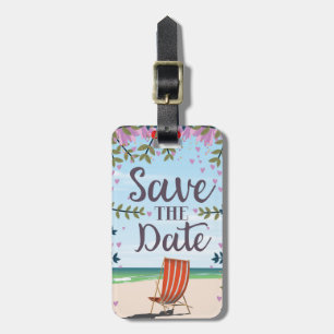 Save the Date Vintager Vintager Strand und Liegest Gepäckanhänger