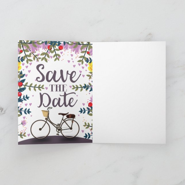 Save the Date Vintages Fahrrad (Innenseite)