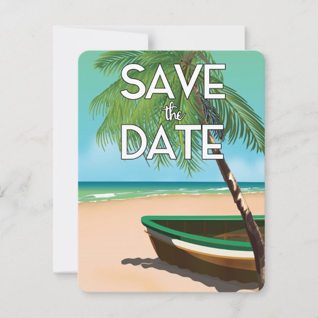 Save the Date Vintages Fischerboot (Vorderseite)
