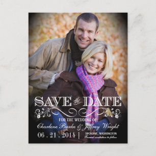 Save the Date Vintages Foto Postkarte WT313