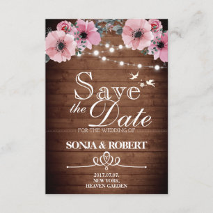 Save the Date - Vintages Holz, Tauben, Licht,