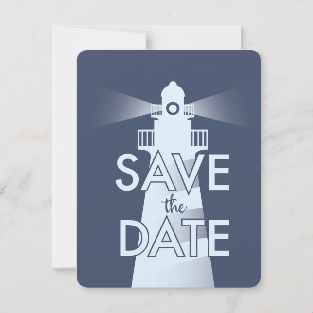 Save the Date Vintages Leuchtturm (Vorderseite)