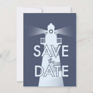 Save the Date Vintages Leuchtturm Einladung