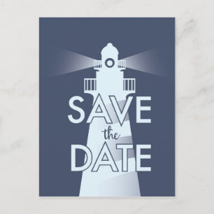 Save the Date Vintages Leuchtturm Postkarte