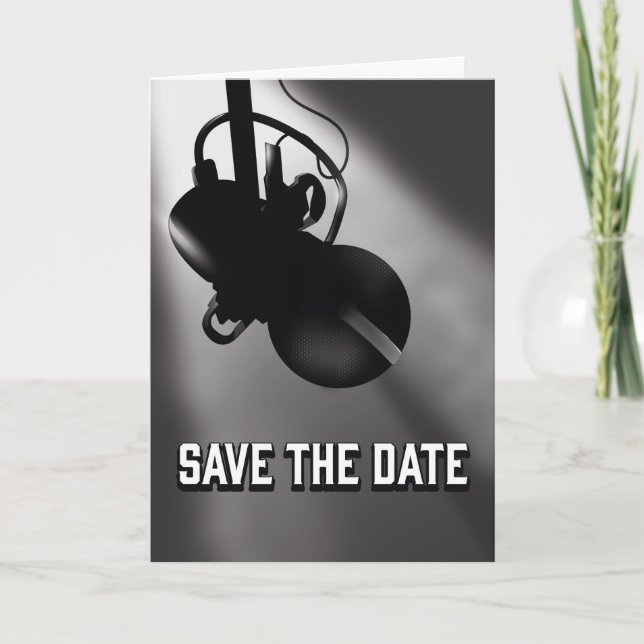 Save the Date Vintages Mikrofon (Vorderseite)