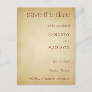 Save the Date Vintages Pergament Phantastisch anti Postkarte