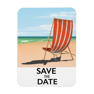 Save the Date Vintages Strandposter Magnet