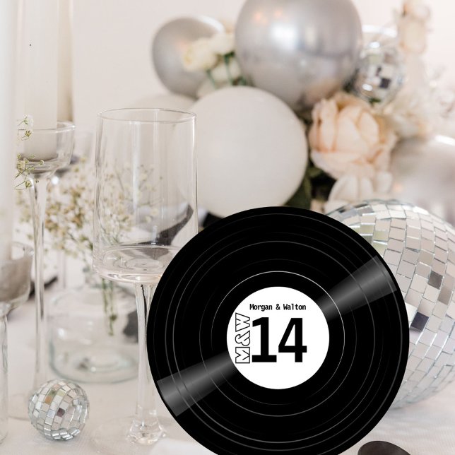 Save The Date Vinyl Record Monogramme Numéro de la table photo - (Créateur téléchargé)
