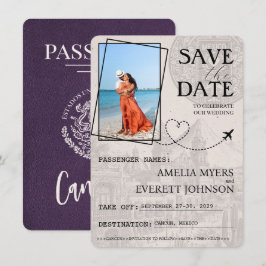 Save The Date Violet Cancun Passeport Enregistrer La Date