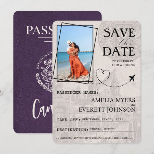 Save The Date Violet Cancun Passeport Enregistrer La Date