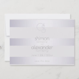 Save The Date Violet Silver  Rayures Shimmer Monogram2