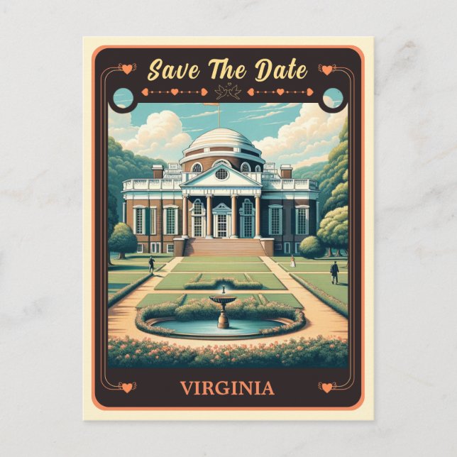 Save The Date | Virginia Einladung Postkarte (Vorderseite)