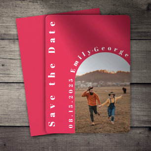 Save The Date Viva Magenta Arch Mariage photo moderne romantique