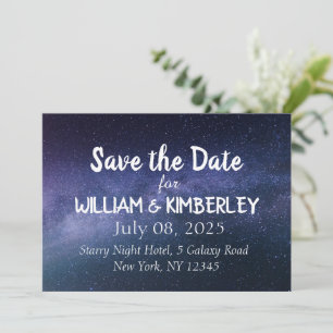 Save The Date Voie Lactée Étoiles Sky Galaxy Mariage Élégant Enr