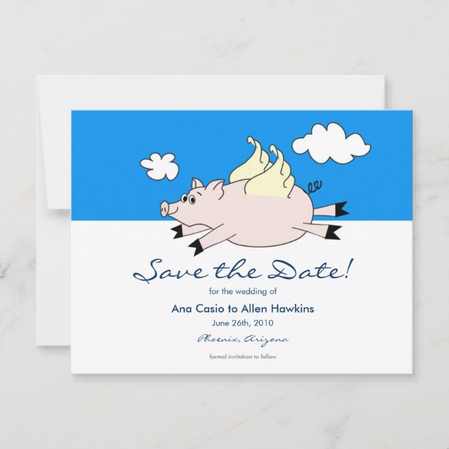 Save The Date Voler le porc Enregistrer la date (Devant)