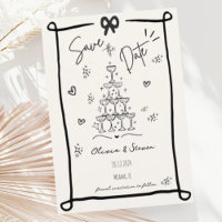 Save the Date von Hand gezeichneter Bow-Skript