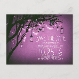 Save the Date von Maurerkirschen aus rustikalem La Ankündigungspostkarte