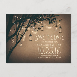 Save the Date von Maurerkirschen aus rustikalem La Ankündigungspostkarte