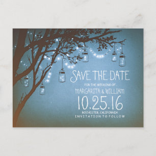Save the Date von Maurerkirschen aus rustikalem La Ankündigungspostkarte