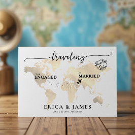 Save the Date von Verlobt nach Verheiratet reisen Postkarte