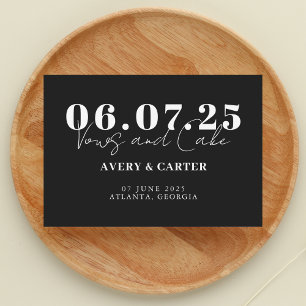 Save The Date Vows et gâteau Funny minimaliste Mariage